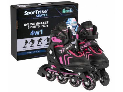 Kolečkové brusle Sport Trike 4v1 růžové 39-43